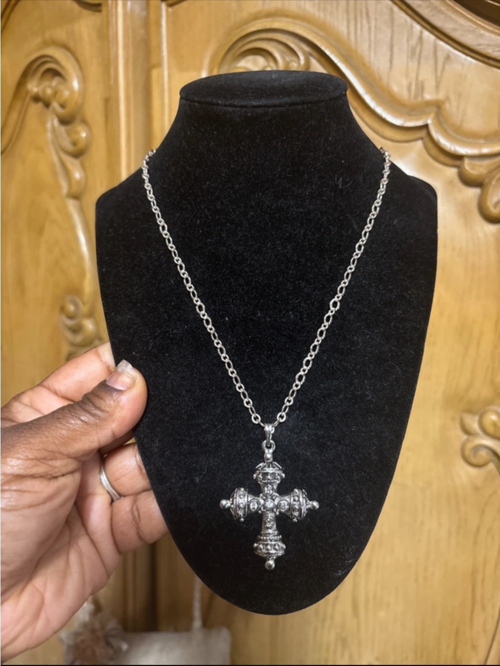 Silver Cross Pendant Necklace - Women Jewelry